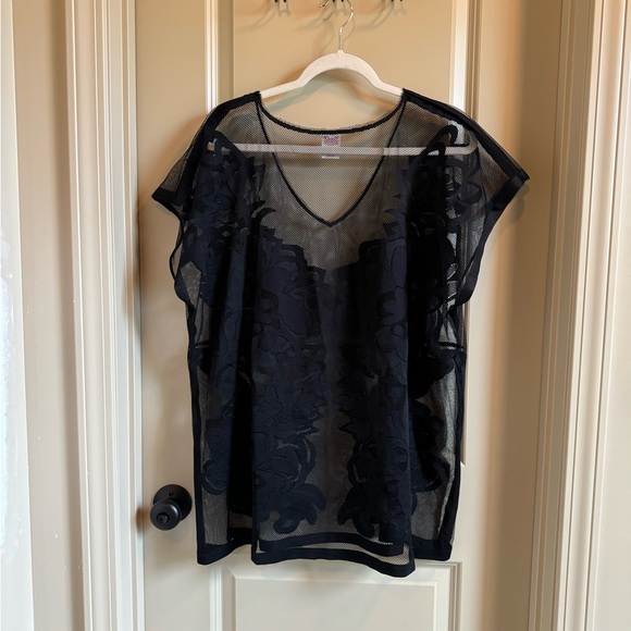 🔴SOLD🔴 Xhilaration Mesh Floral Swim Cover Up Tunic - Picture 2 of 3